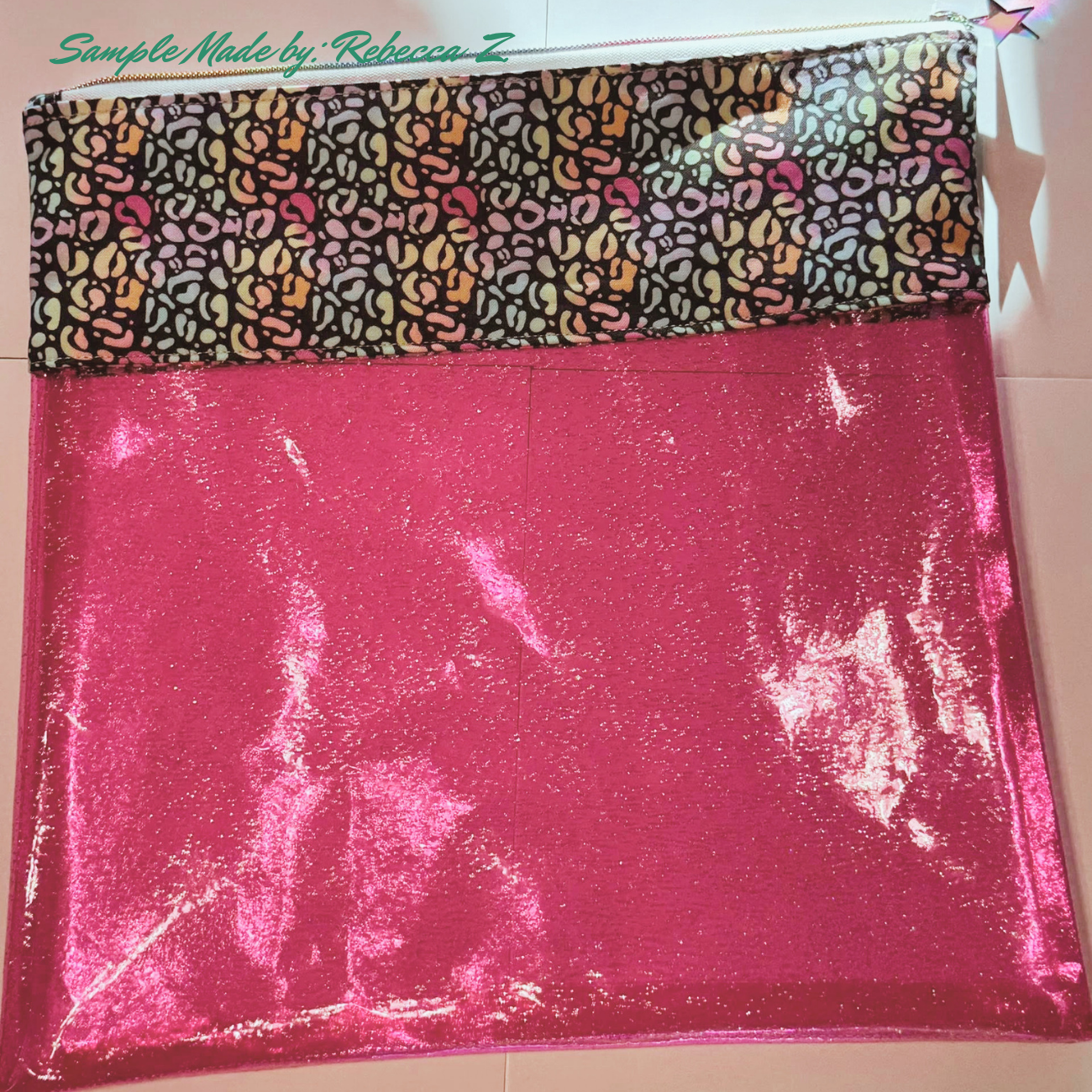 Sew Hungry Hippie - Hot Pink Clear Glitter Vinyl
