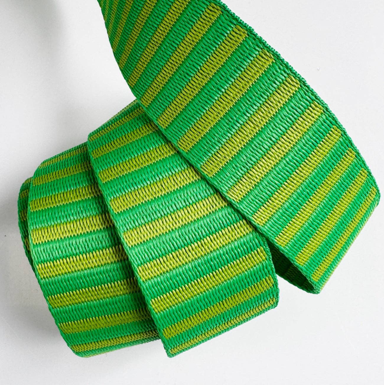 Sew Hungry Hippie Green Jacquard Woven Stripes Webbing – 1.5" Wide - By the Yard