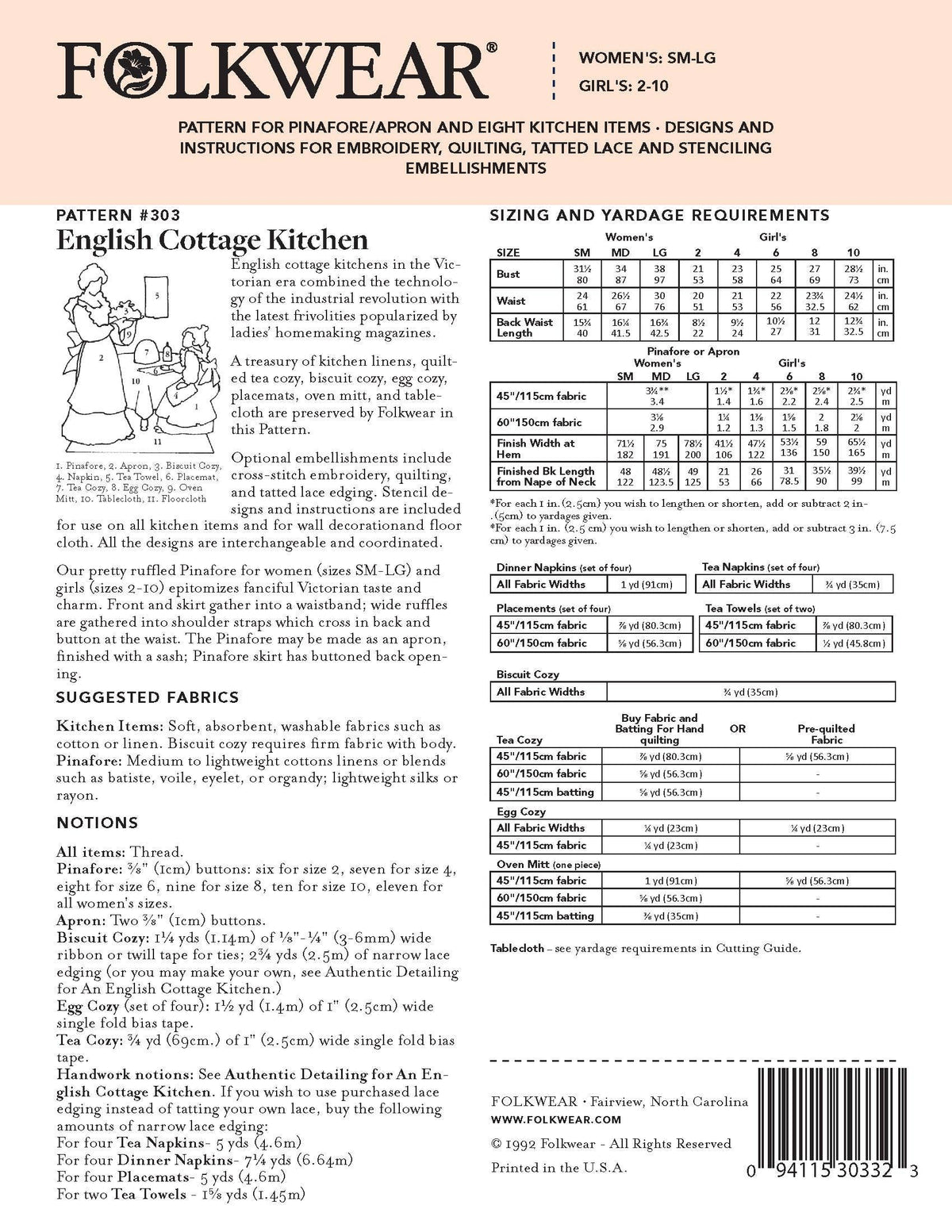 English Cottage Kitchen Pattern By Folkwear