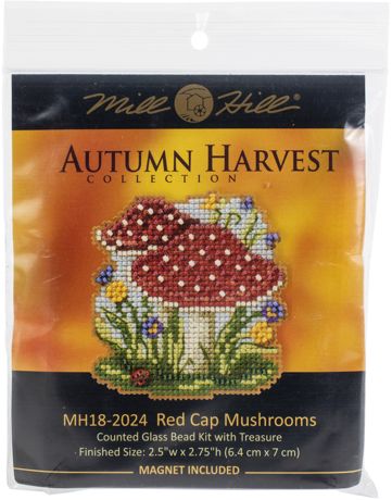 Mill Hill Counted Cross Stitch Kit - Red Cap Mushrooms