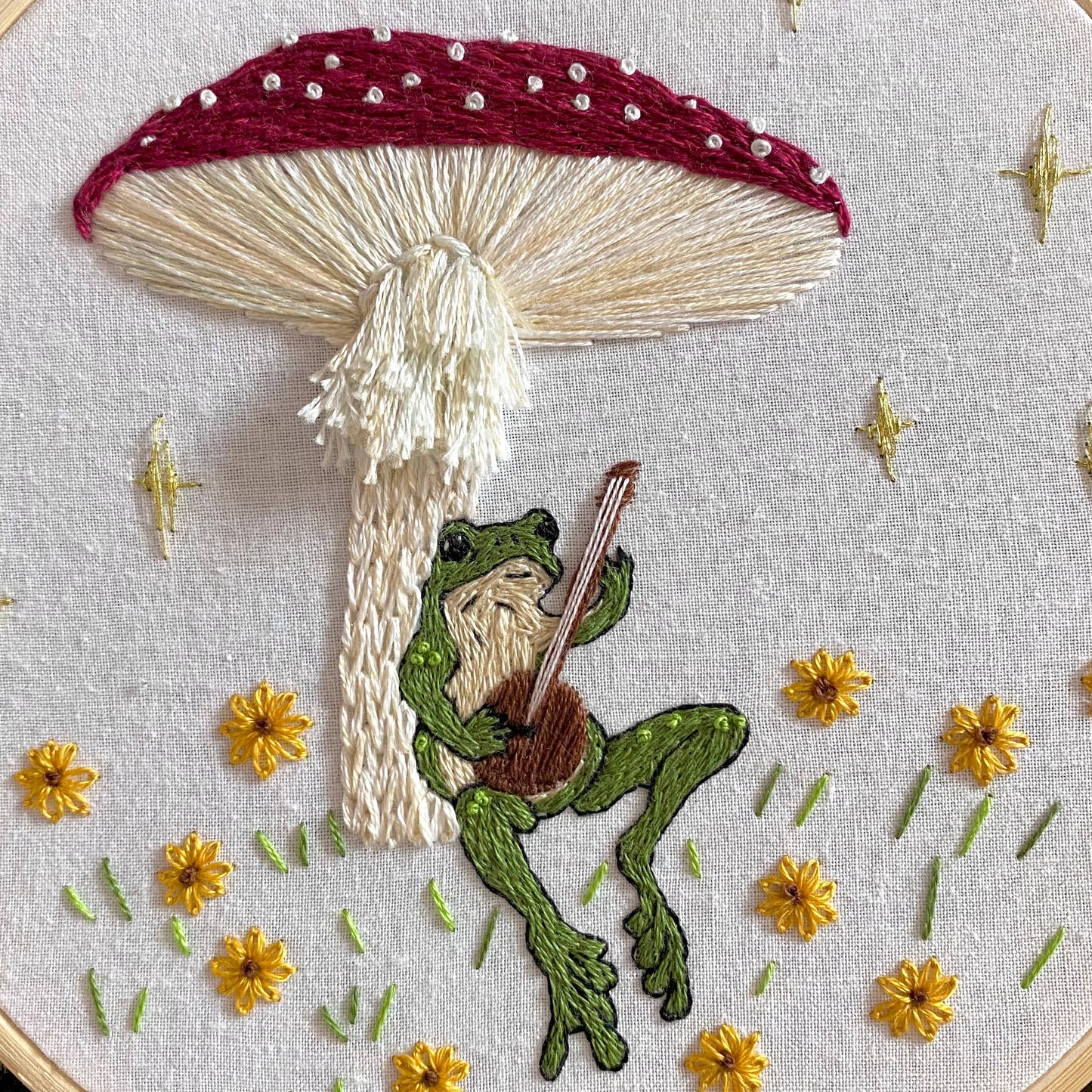 Stitches By Tiff Toadstool Serenade Frog & Mushroom Embroidery Kit