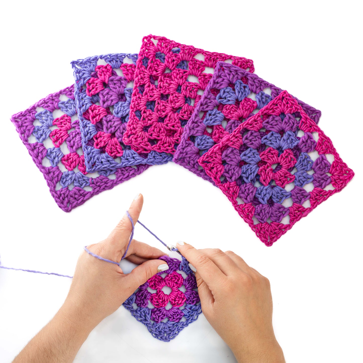 Friendly Loom - Explore Crochet: Granny Square Kit – Berry