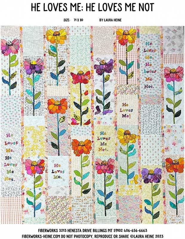He Loves Me He Loves Me Not Quilt Pattern By Laura Heine / Fiberworks