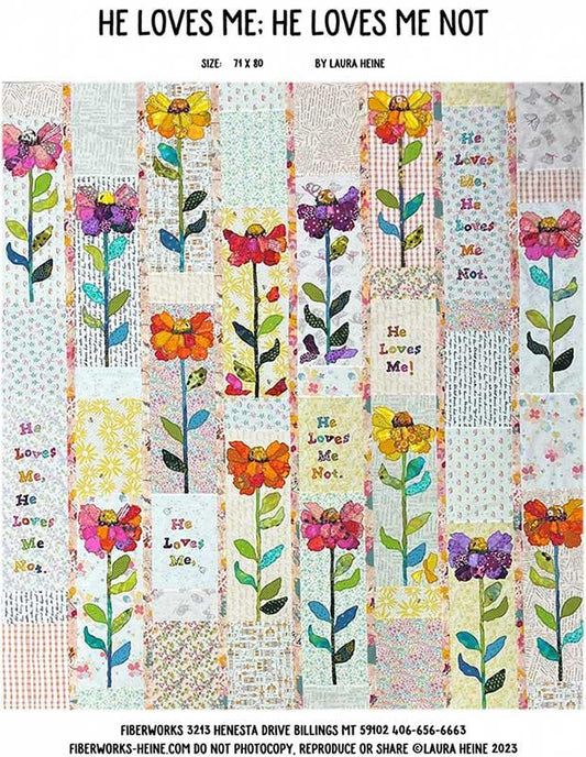 He Loves Me He Loves Me Not Quilt Pattern By Laura Heine / Fiberworks