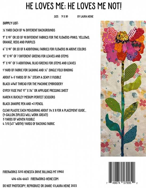 He Loves Me He Loves Me Not Quilt Pattern By Laura Heine / Fiberworks