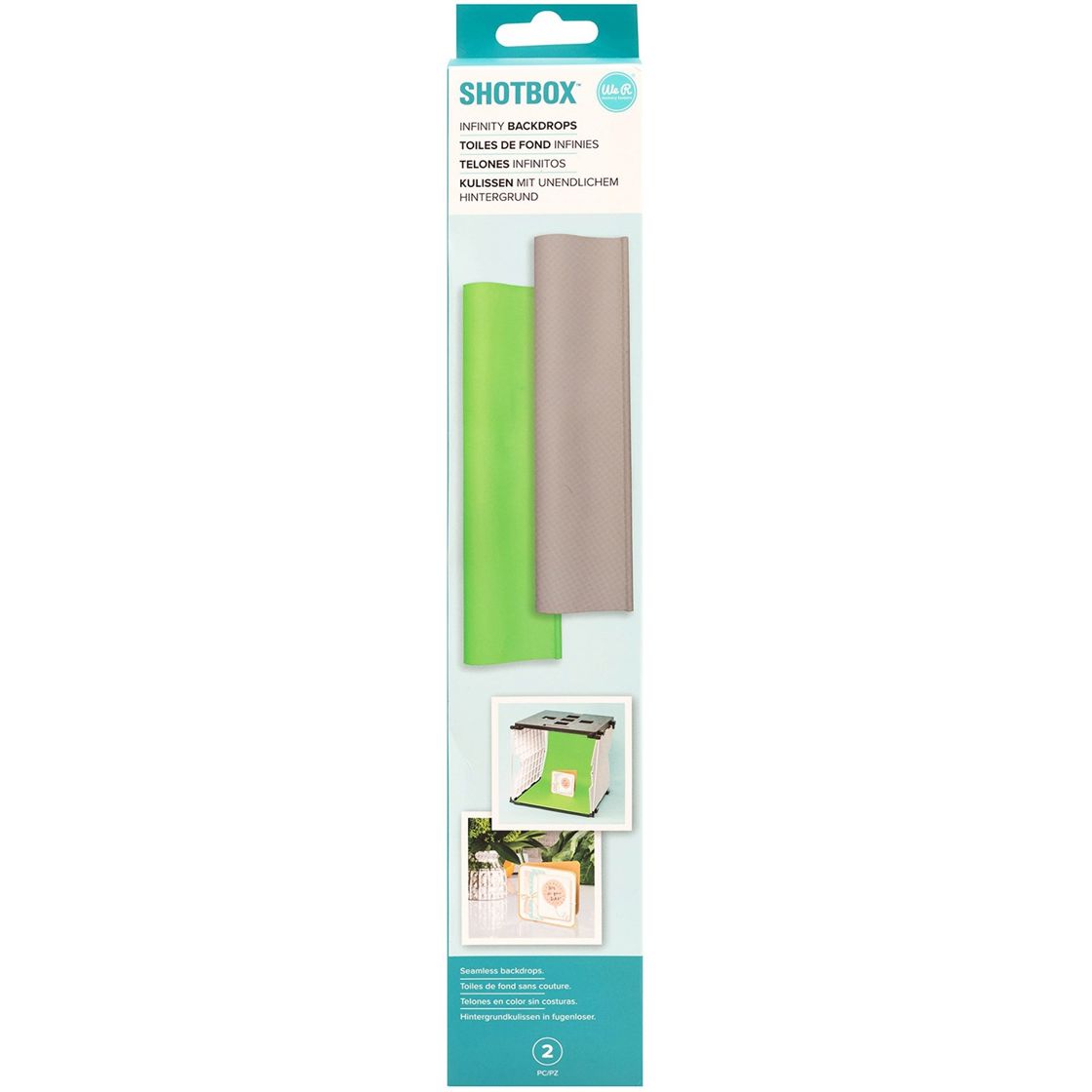 We R Crafters Shotbox Background Infinity Backdrops - Greenscreen and Gray Backdrops