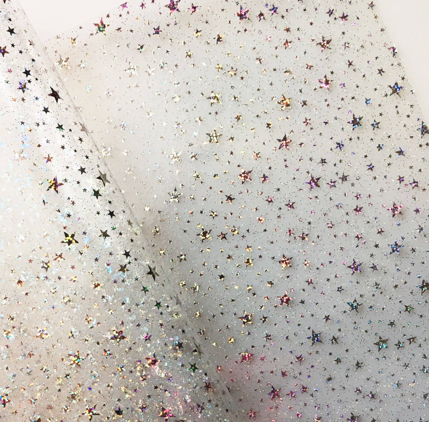 Sew Hungry Hippie Clear Glitter Stars Vinyl