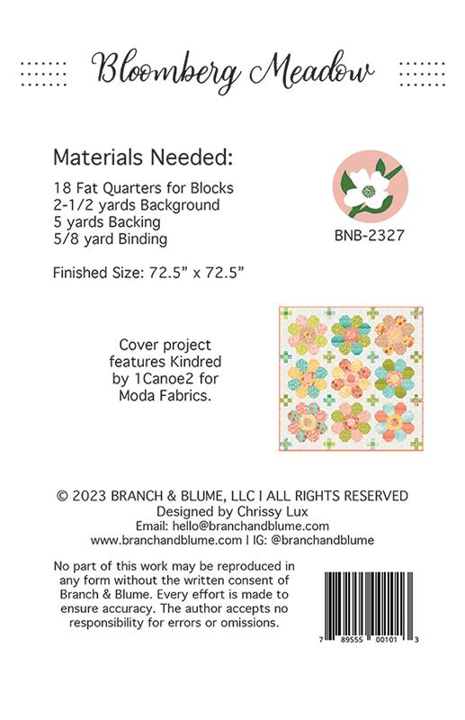 Bloomberg Meadow Quilt Pattern By Branch and Blume