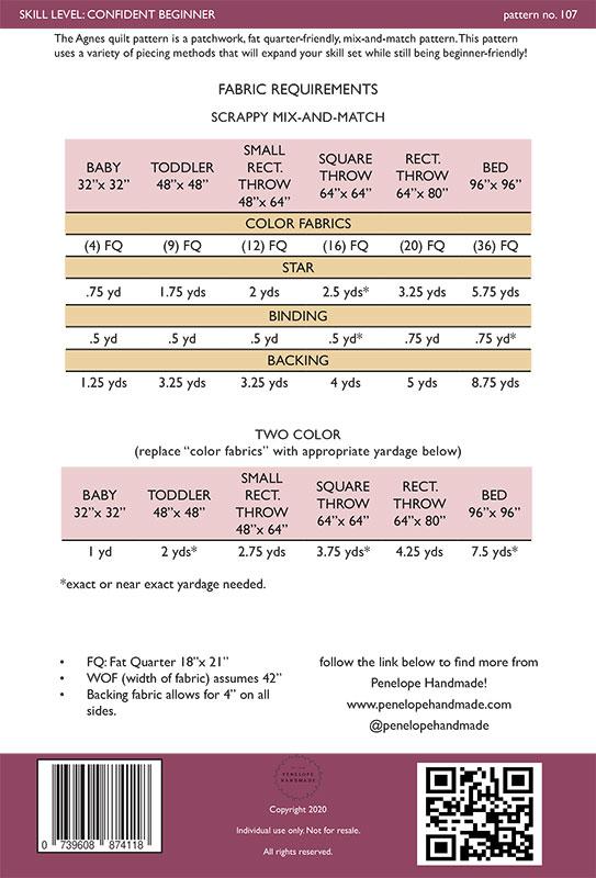 Agnes Quilt Pattern By Penelope Handmade