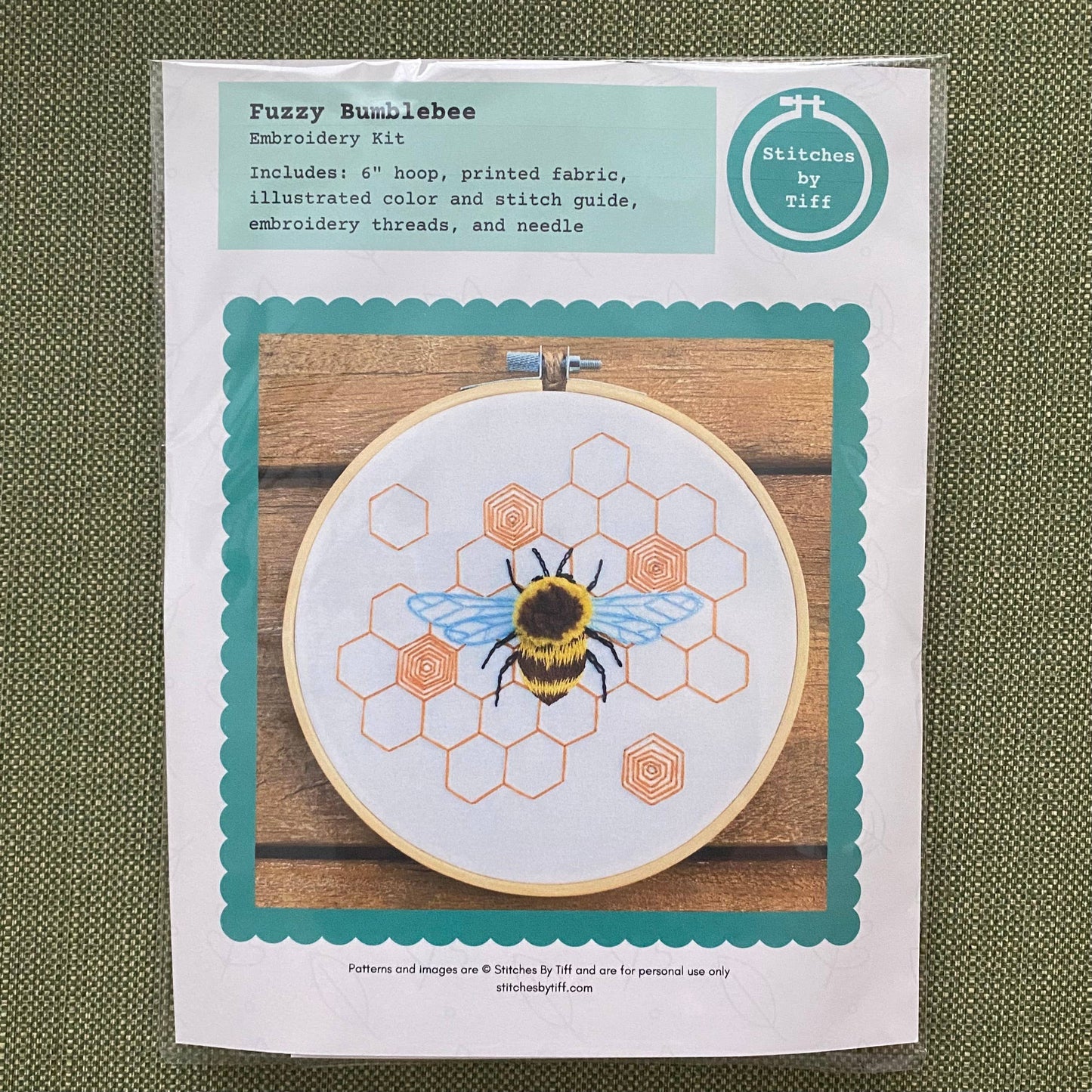 Stitches By Tiff Fuzzy Bumblebee Embroidery Kit