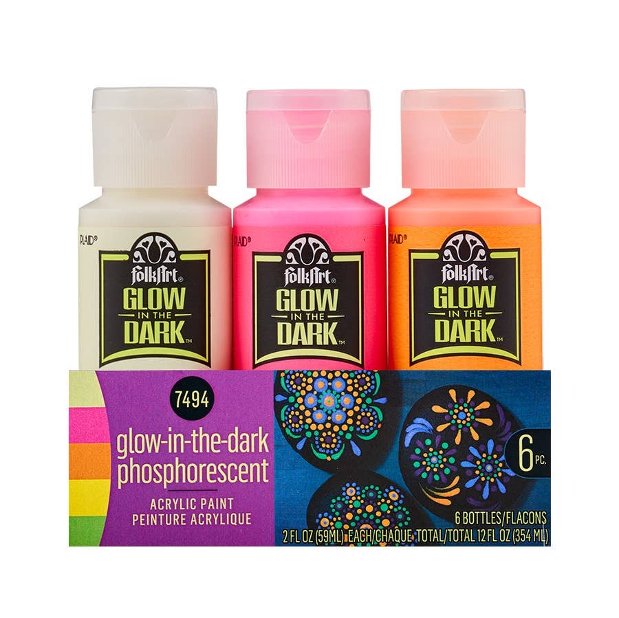Plaid FolkArt Glow-in-the-Dark Paint Set - 4-Piece