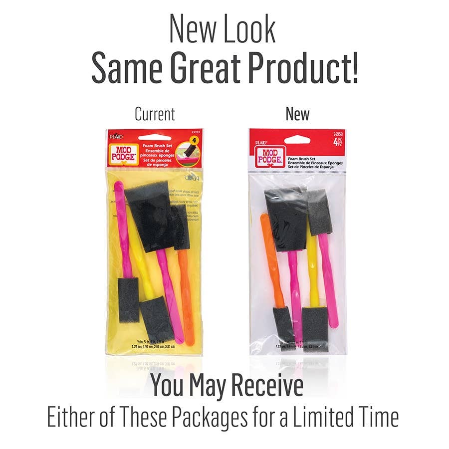 Plaid Mod Podge 4-Piece Foam Brush Set