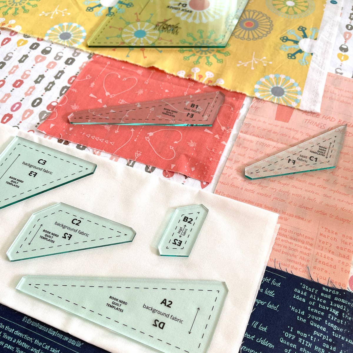 Book Nerd Quilt: Companion Acrylic Template 7-piece set By Angela Pingel