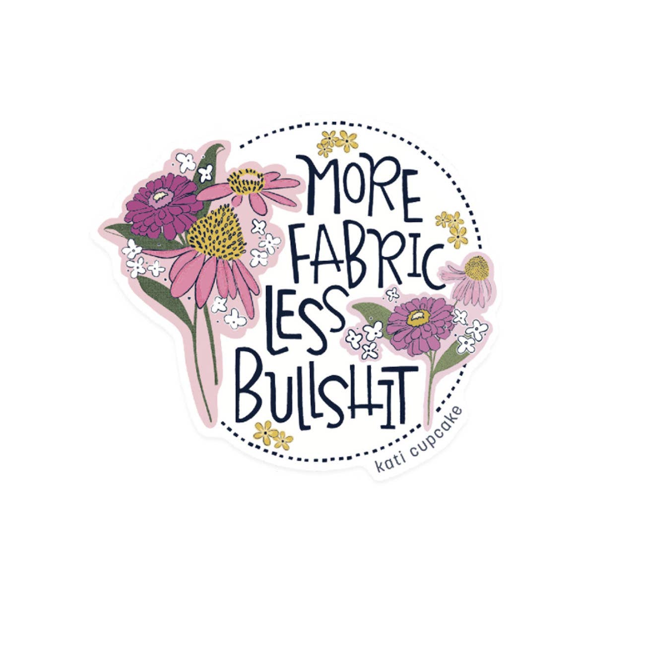Kati Cupcake More Fabric Flowers Sticker