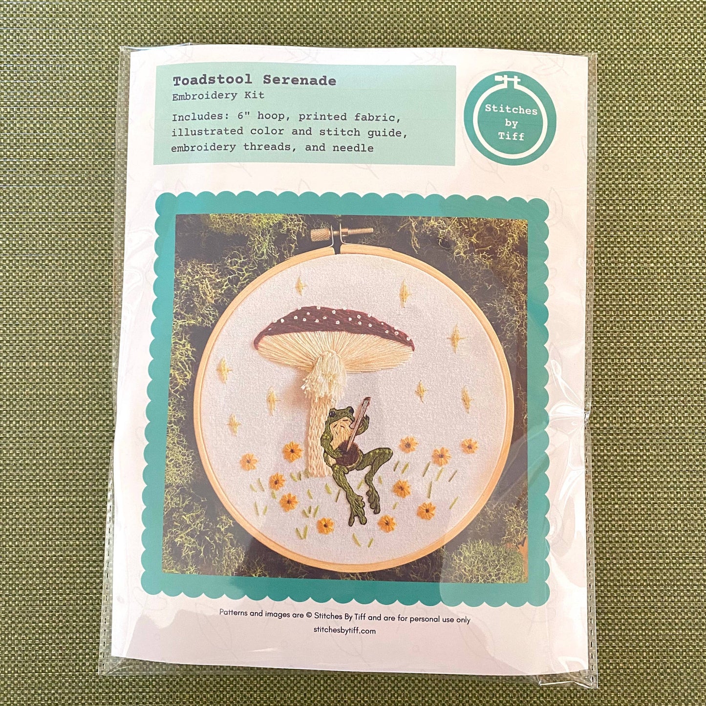 Stitches By Tiff Toadstool Serenade Frog & Mushroom Embroidery Kit