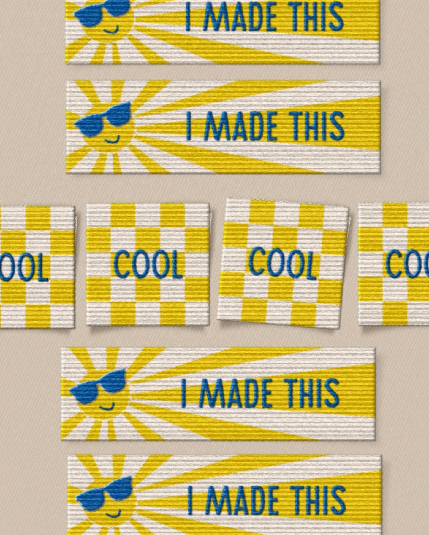 Matchy Matchy Sewing Club - Sunny Cool Square and Rectangle Woven Garment Labels