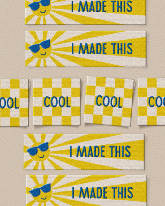 Matchy Matchy Sewing Club - Sunny Cool Square and Rectangle Woven Garment Labels