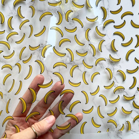 Sew Hungry Hippie Banana Print Clear TPU Vinyl for Bag Making - 12" x 52" Roll