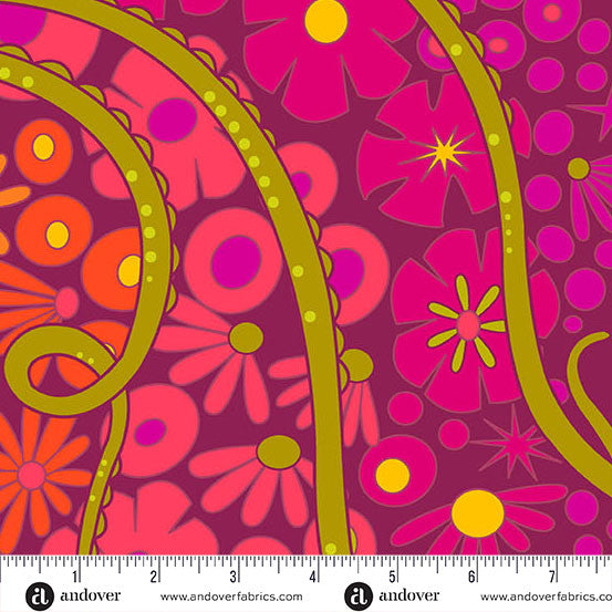 Preorder - Andover - Alison Glass - Redwood 108" Quilt Backs - Wideback - Puerto Bloom - AW-10462-E - Ships August 2026