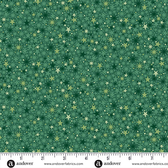 Andover - Makower UK - The Nutcracker - Twinkle Stars on Green - MU-225-G