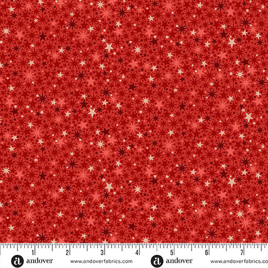 Andover - Makower UK - The Nutcracker - Twinkle Stars on Red - MU-225-R