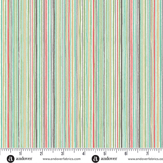 Preorder - Andover - Makower UK - Pooch - Multi Color Fine Stripe - MU-237-M - Ships October 2026