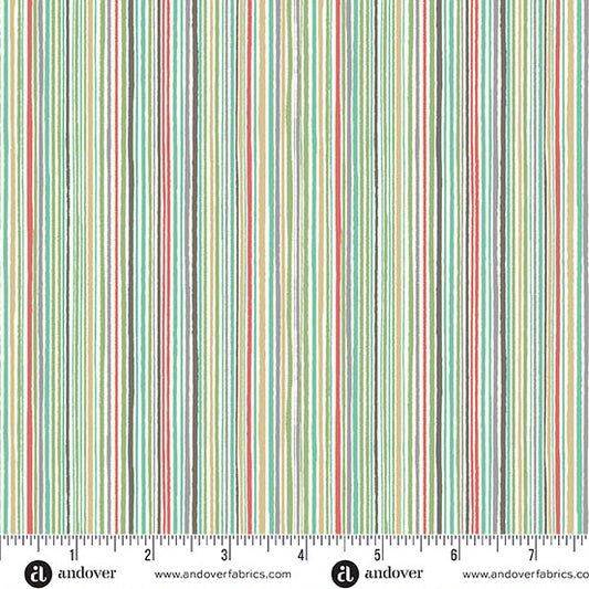 Preorder - Andover - Makower UK - Pooch - Multi Color Fine Stripe - MU-237-M - Ships October 2026