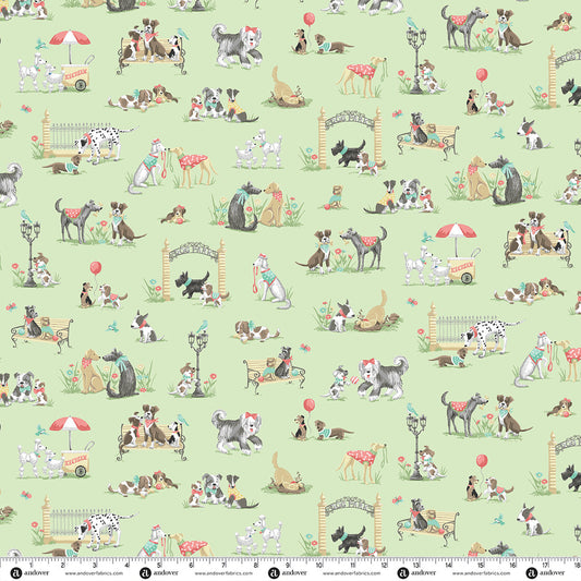 Preorder - Andover - Makower UK - Pooch - Dog Park on Green - MU-256-G - Ships October 2026