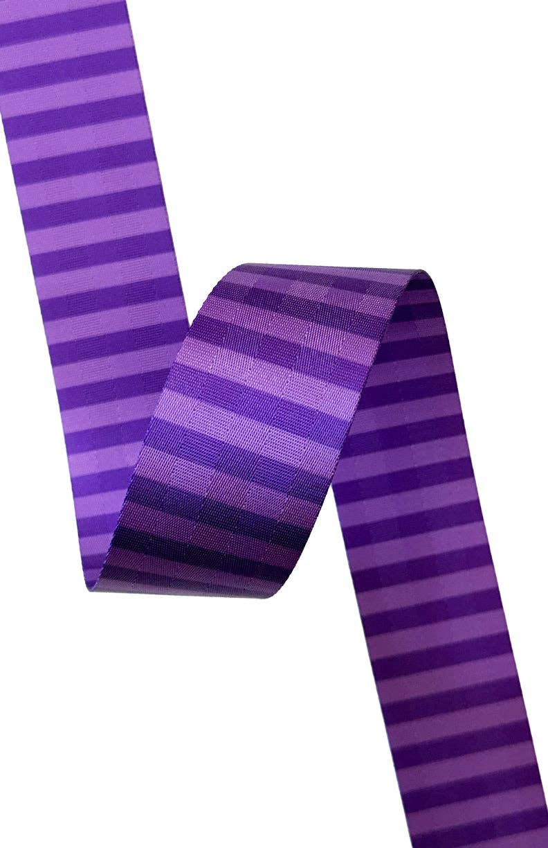Sassafras Lane - Purple Stripe - 2in Handle Webbing - Per Yard