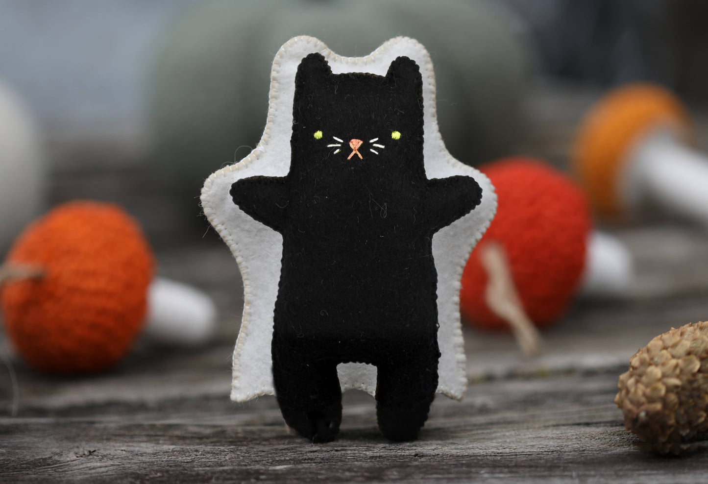 Kiriki Press Ghost Cat Felt Doll Kit