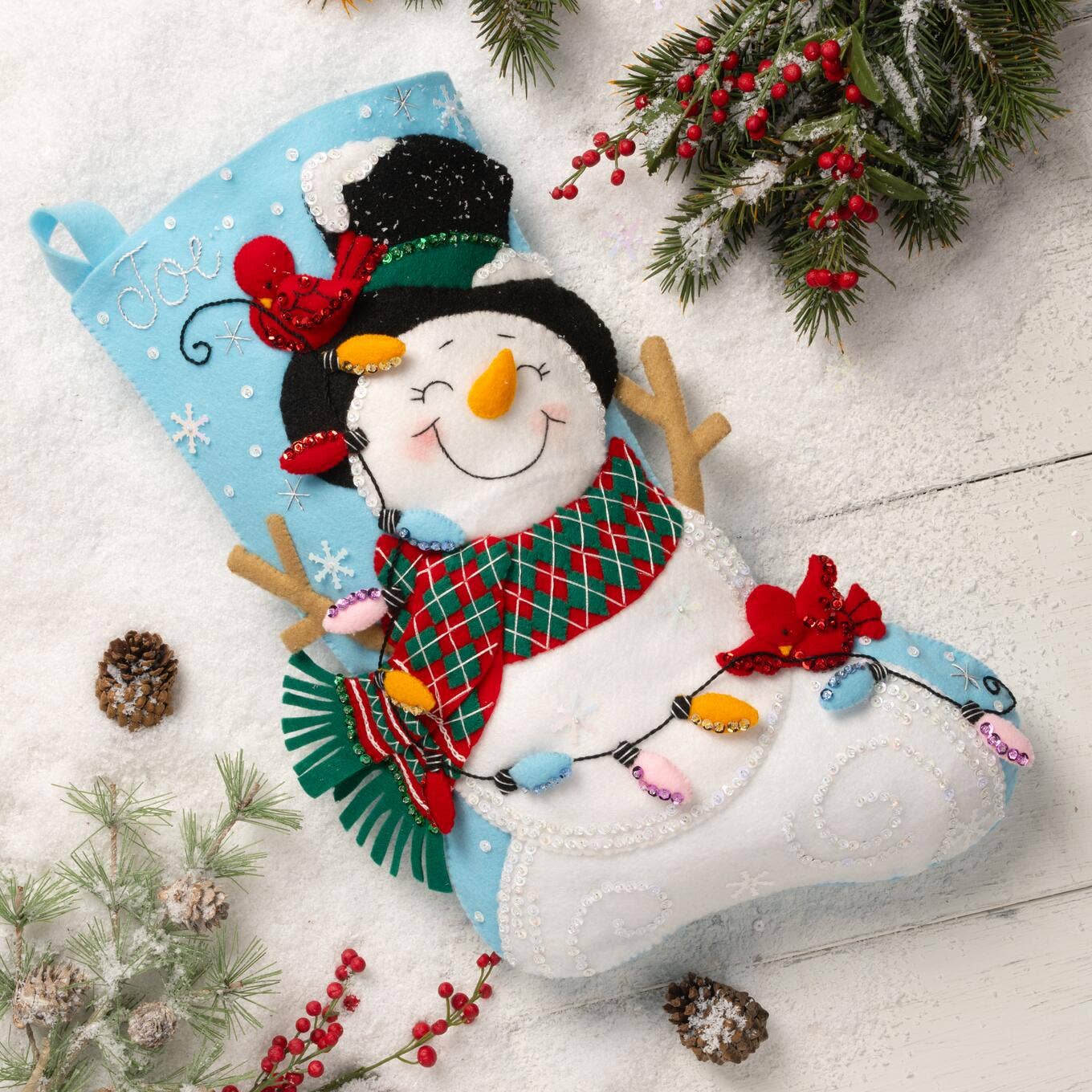 Bucilla® Seasonal Felt Stocking Kit - Frosty and Bright Snowman