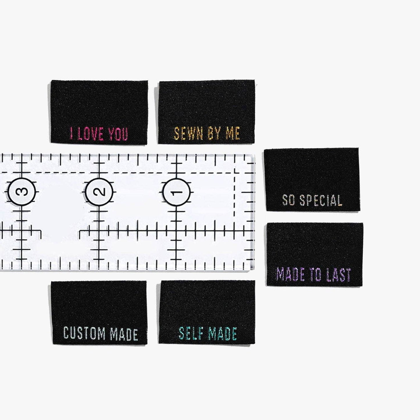 Kylie and the Machine - Metallic Side Seam (Black) Woven Labels