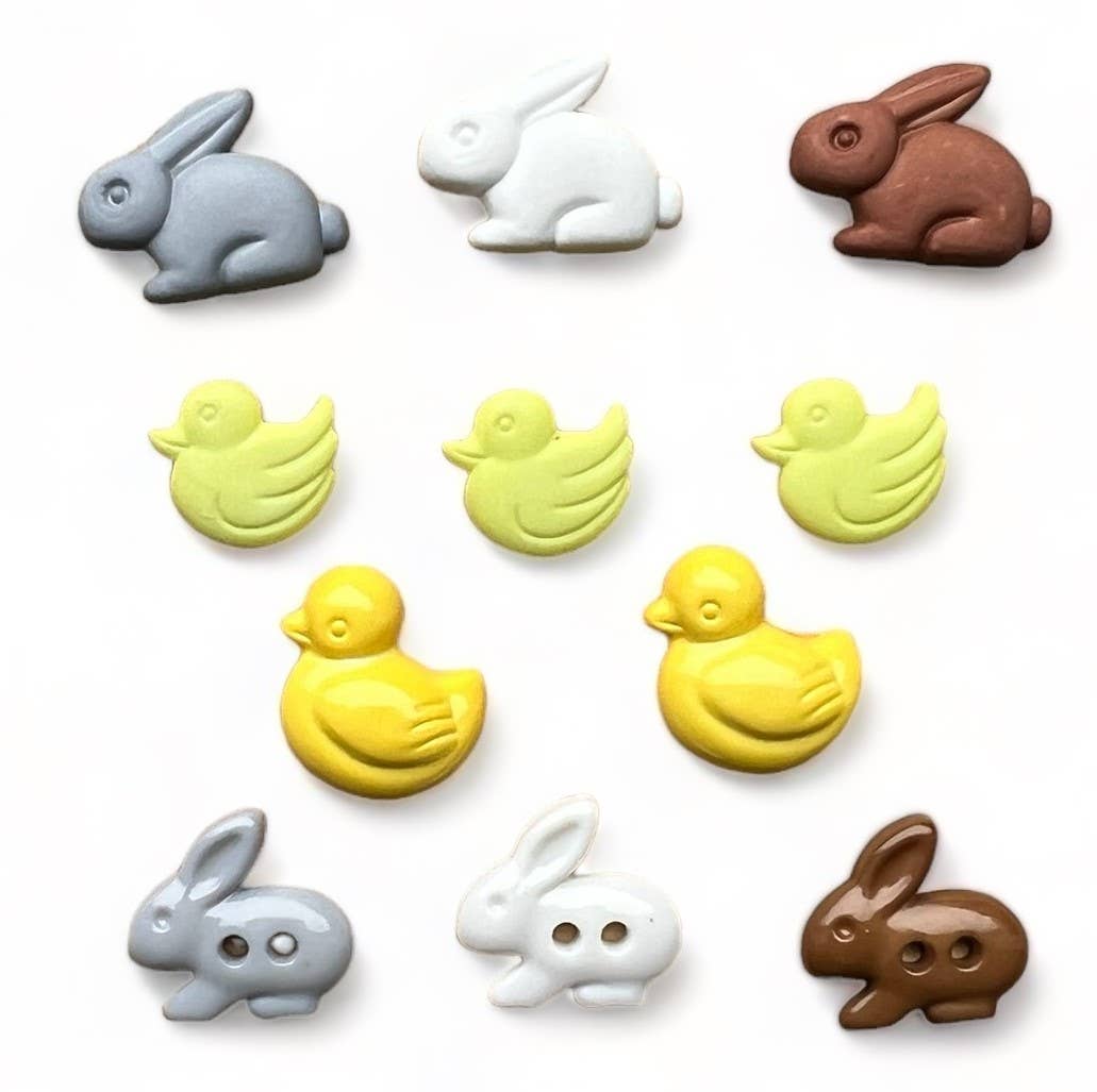 Ducks and Bunnies Craft Buttons