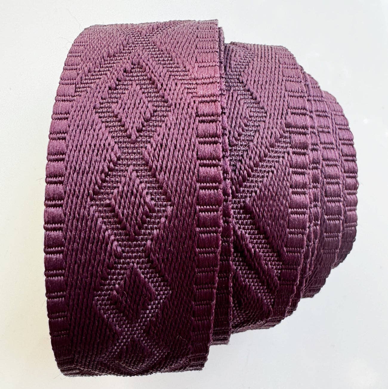 Sew Hungry Hippie - Merlot Wine Jacquard Webbing 1.5" Premium Woven Strap - By the Yard