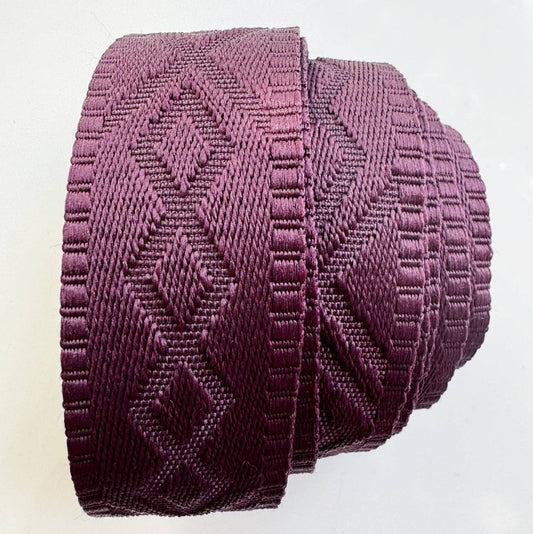 Sew Hungry Hippie - Merlot Wine Jacquard Webbing 1.5" Premium Woven Strap - By the Yard