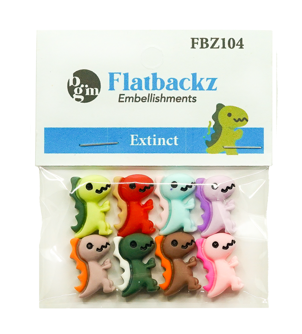 Buttons Galore and More Extinct Flat Backz Embellishment Set