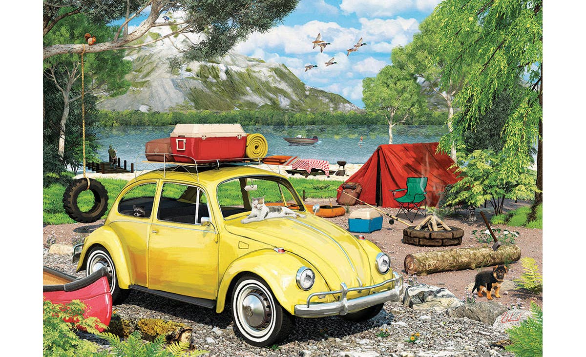 Eurographics Puzzles USA - VW Beetle Camping Puzzle Tin