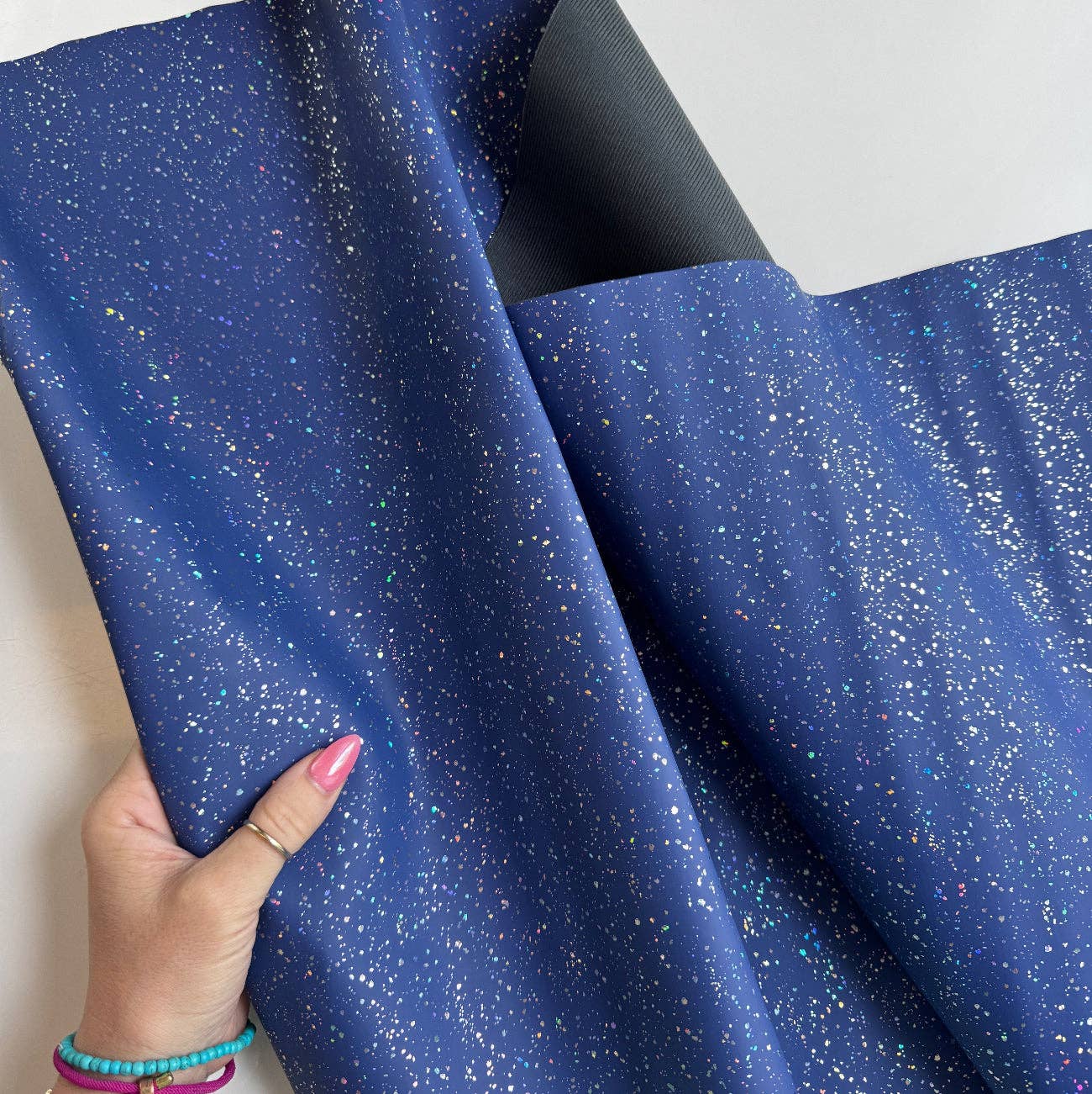 Sew Hungry Hippie - Blue Sparkle Vinyl – Smooth Matte Finish