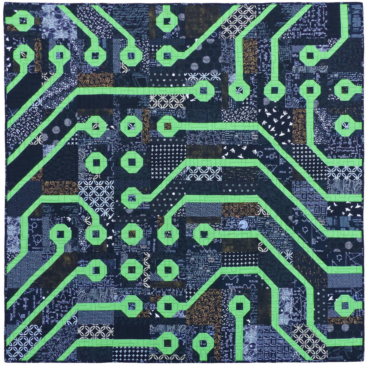 Circuit Board Quilt Pattern By Flying Parrot