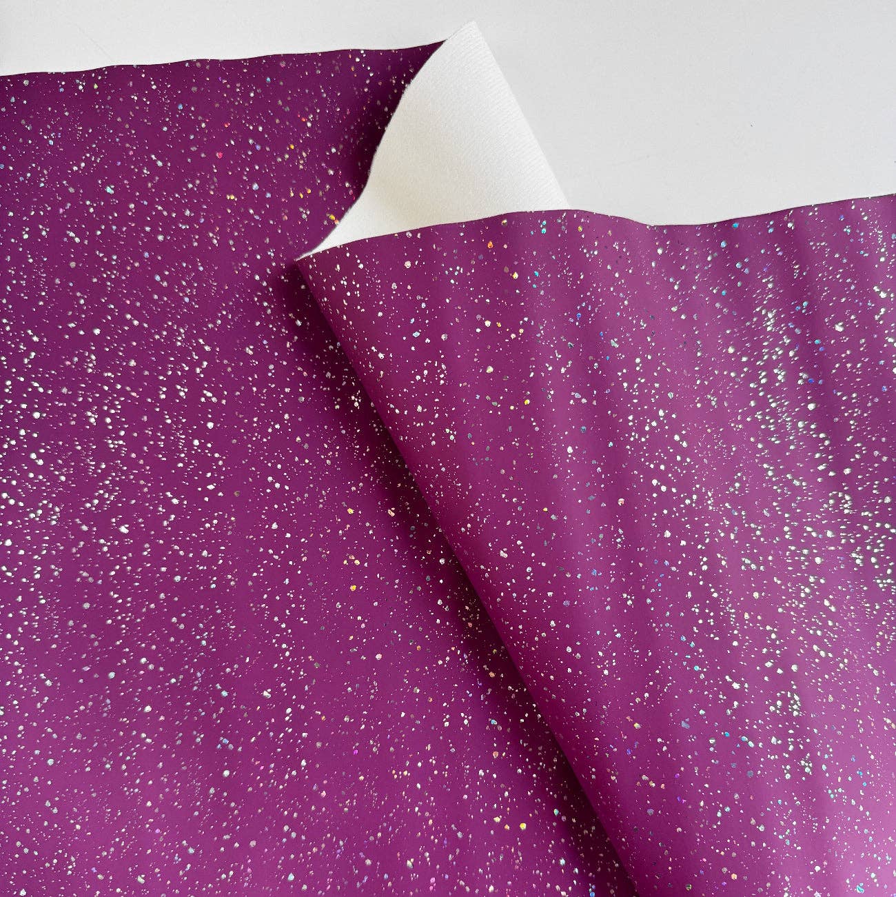 Sew Hungry Hippie - Smooth Purple Matte Sparkle Vinyl with Multi-Color Glitter