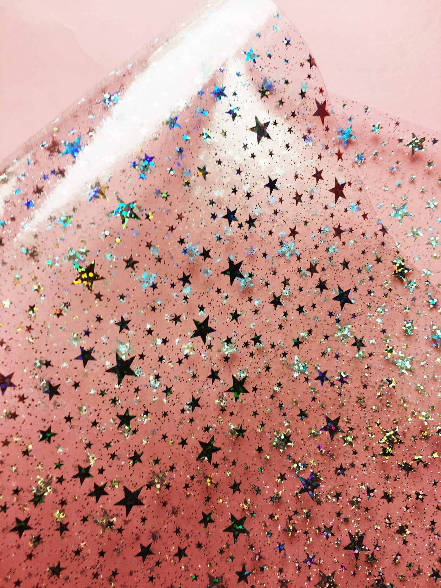 Sew Hungry Hippie Clear Glitter Stars Vinyl