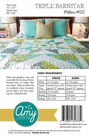 Triple Barnstar Quilt Pattern From Amy Gibson