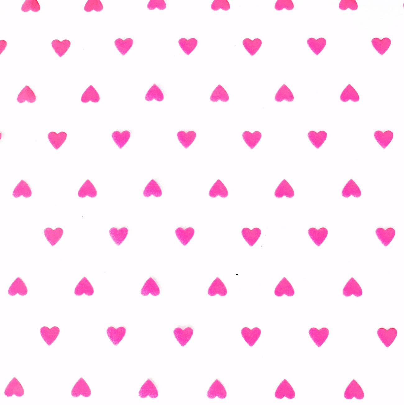 Sew Hungry Hippie Tiny Hearts Clear TPU Vinyl – Hot Pink Heart Print 18” x 52”