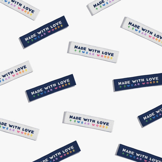 Kylie And The Machine Made with Love & Swear Words Woven Labels