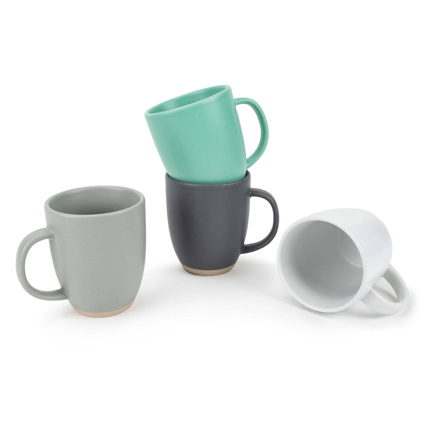 Mugs 4-Pk Raw Textured Bottom Cool Palette PRICE IS PER MUG
