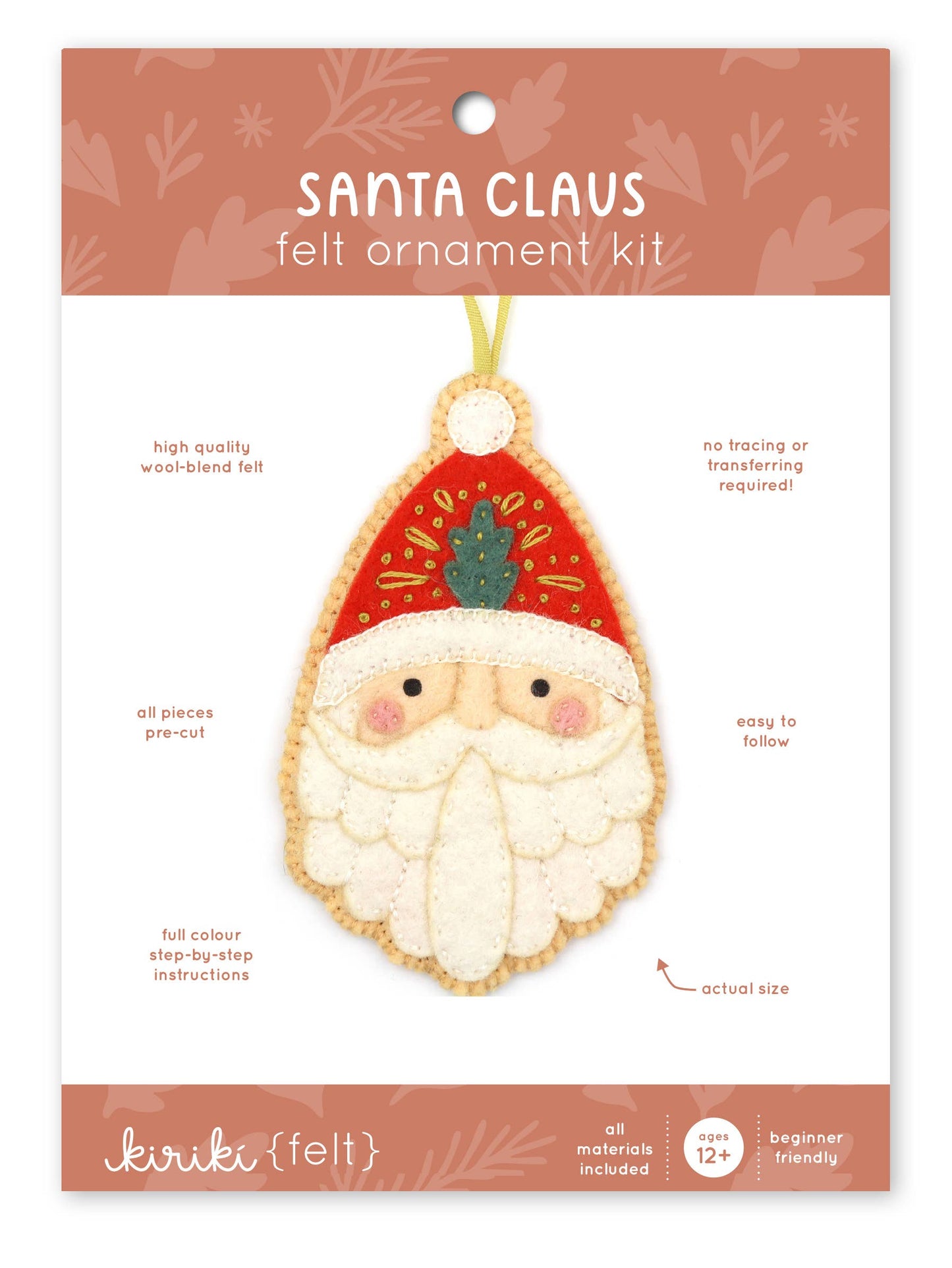 Kiriki Press - Santa Claus - Felt Christmas Ornament Kit