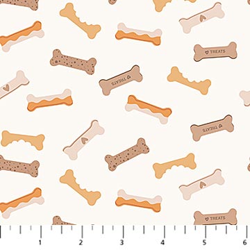 Figo - Always By My Side - Dog Bone Treats on Cream - 91327-11