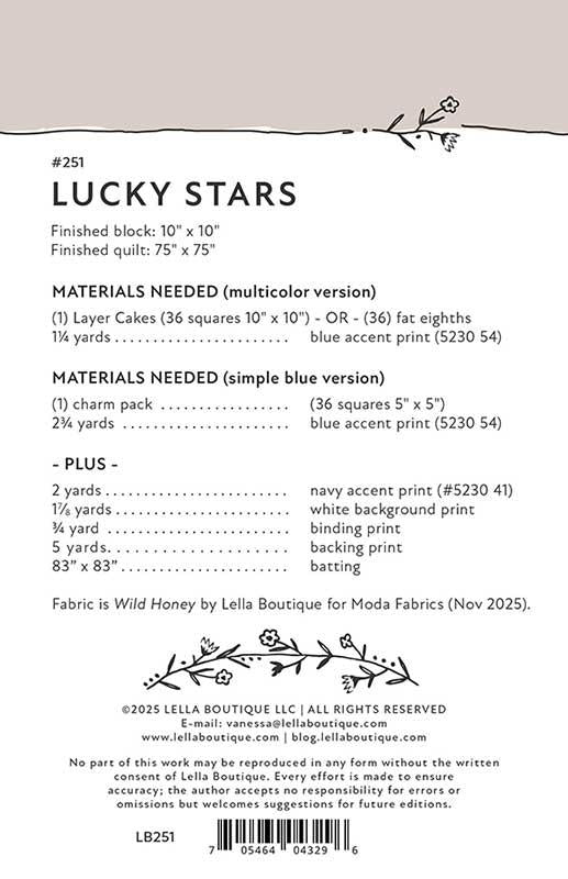 Lucky Stars Quilt Pattern By Lella Boutique