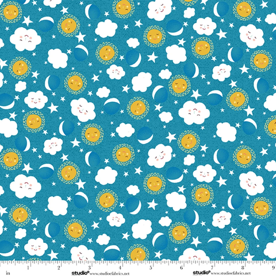 Studio E - Bee Brown - The G O A T - Blue Sky Clouds Sun Moon Stars - E-9258-77