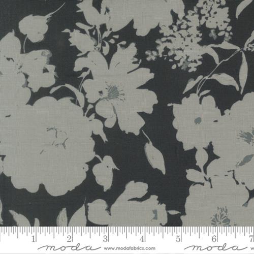 Moda - Studio M - Arabesque - White Florals on Black 108" Wideback Quilt Backing Fabric - 108041 17